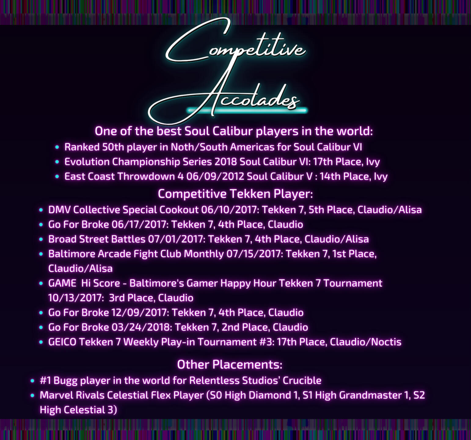AmethystLady Competitive Accolades